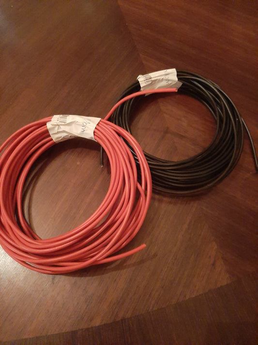 Jeu de cables rouge et noir 5 m diamètre 2.5mm2 H07V-K