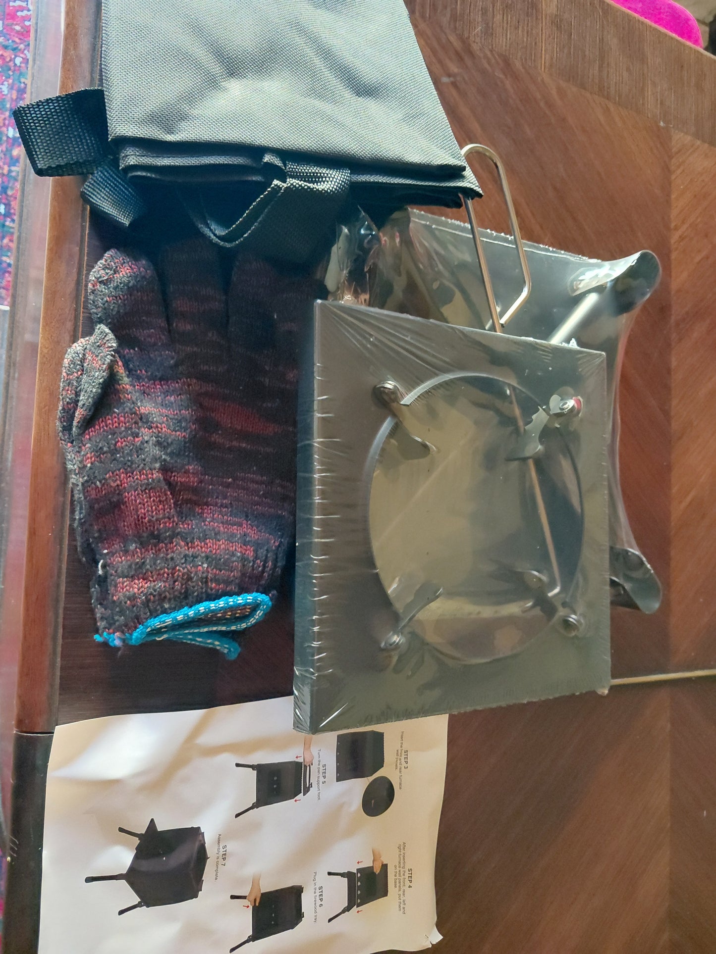 Poele à bois portable avec support casserole
