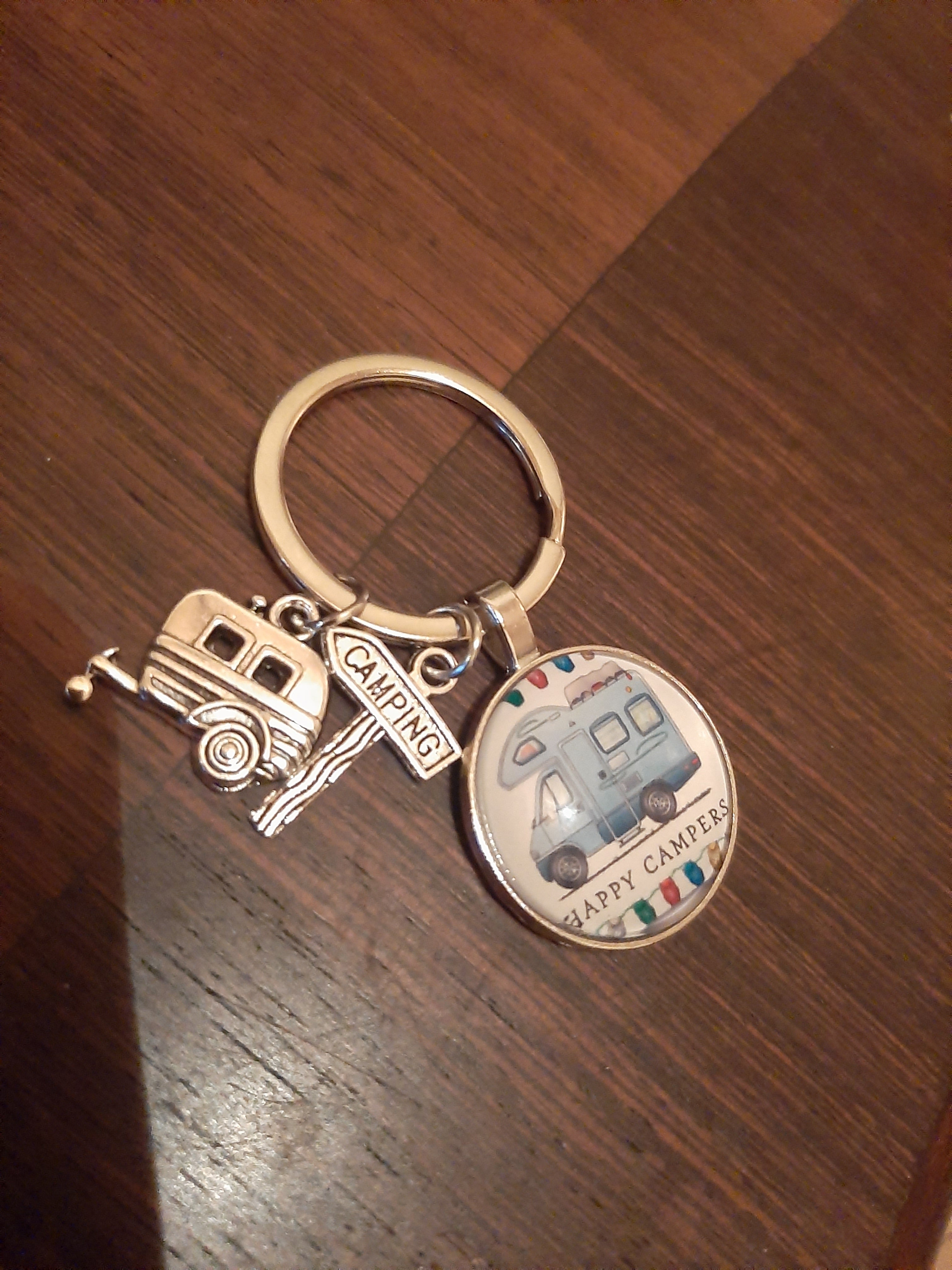 2 Porte-clés Camping-car - Design Noir Et Blanc "Keys To The Camper", Pour Homme Et Femme