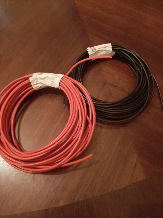 Jeu de cables rouge et noir 5 m diamètre 2.5mm2 H07V-K