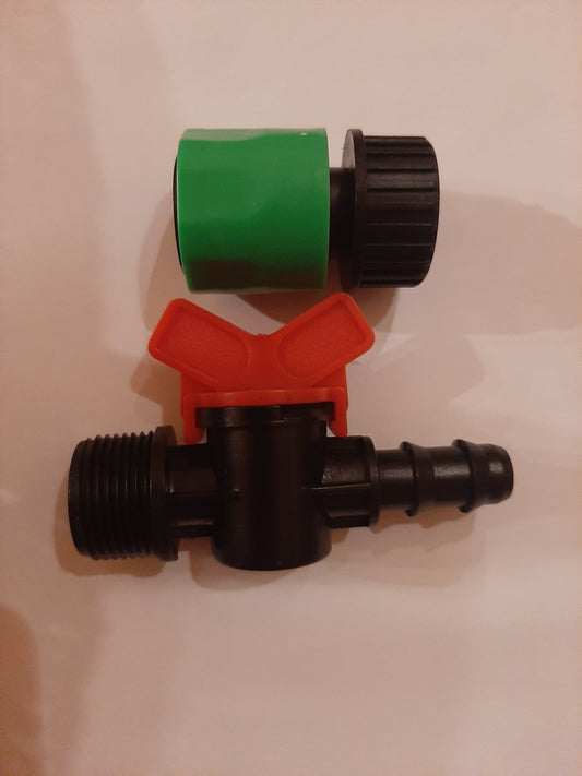 Vanne vidange 16mm + embout type gardena